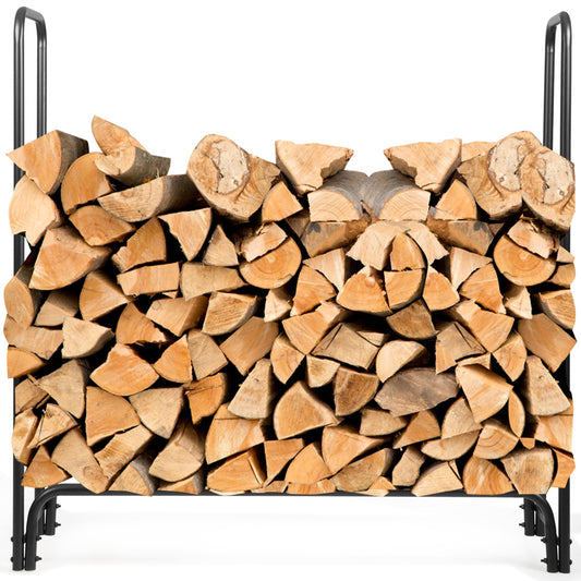 Topbuy Outdoor Firewood Log Rack Metal Lumber Piles Storage Holder