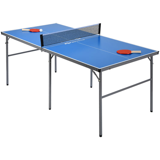 Topbuy Folding Mid-Size Kids Ping-Pong Tennis Table with 1 Net/2 Bats/3 Ping-Pong Ball