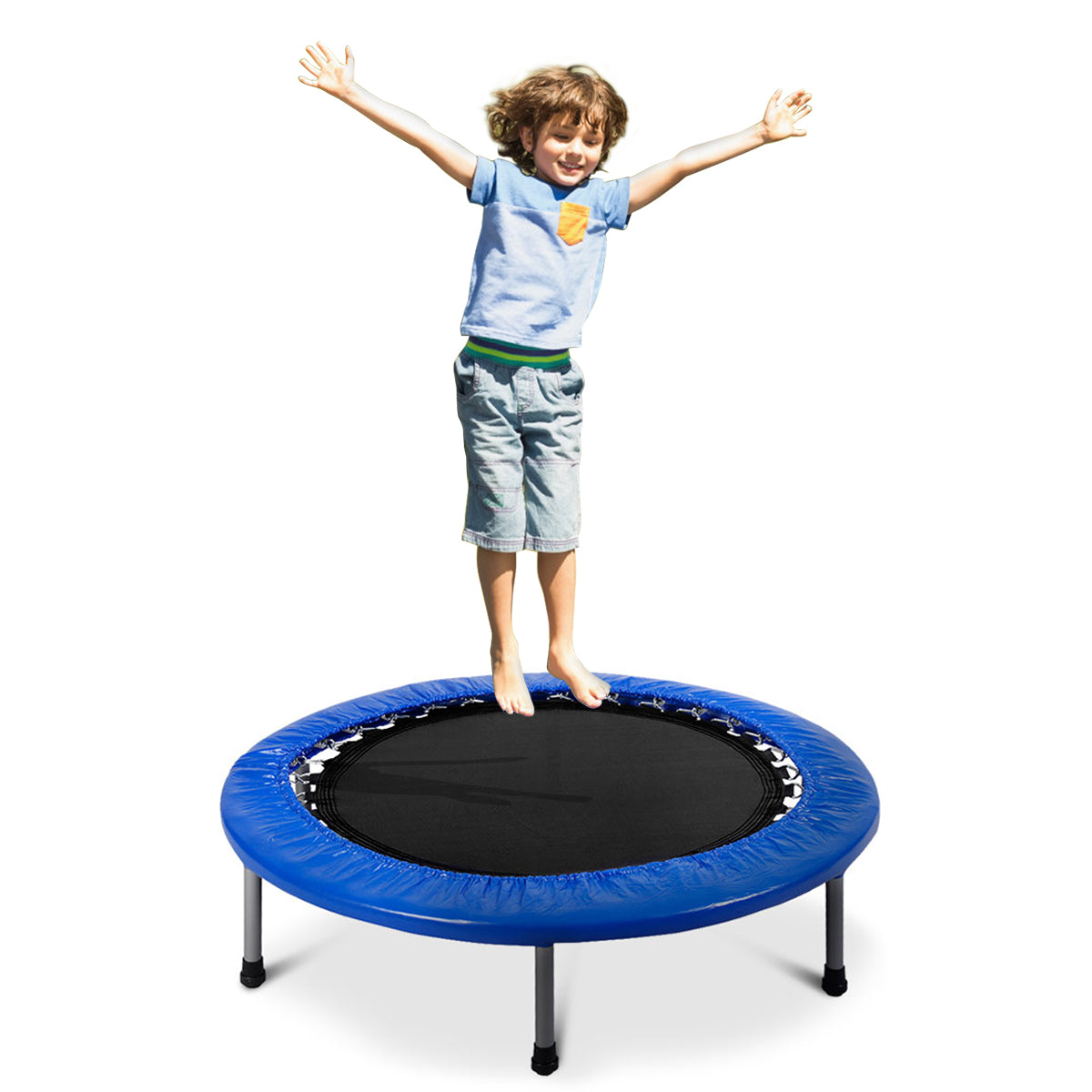 Topbuy Foldable Mini Fitness Trampoline Rebounder with Safety Pad