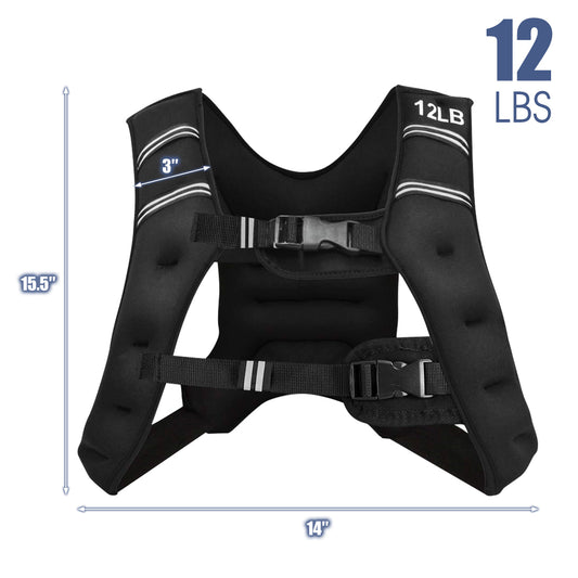 Topbuy 12LBS Weighted Vest Workout Vest with Adjustable Buckle & Reflective Strip