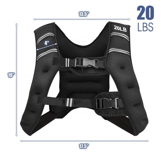 Topbuy 20LBS Weighted Vest Workout Vest with Adjustable Buckle & Reflective Strip