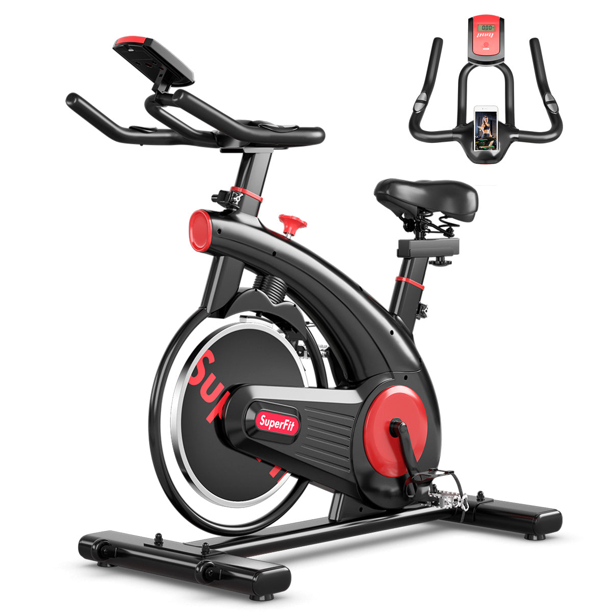 Topbuy Indoor Cycling Bike Workout Stationary Exercise Bicycle with Heart Rate Monitor