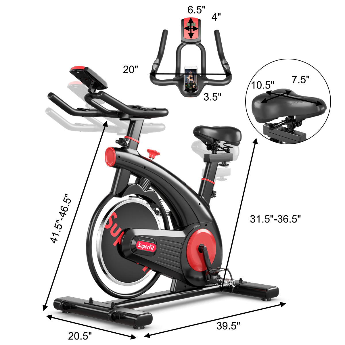 Topbuy Indoor Cycling Bike Workout Stationary Exercise Bicycle with Heart Rate Monitor