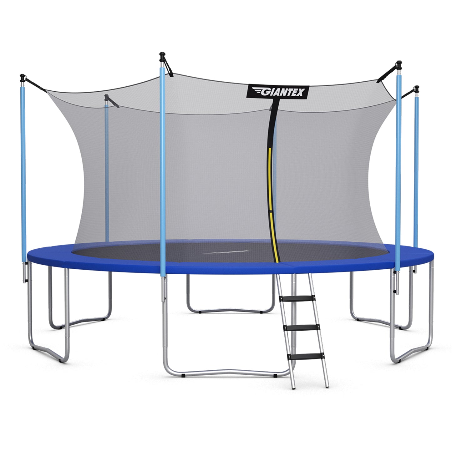 Topbuy 14 FT Trampoline Combo Bounce Jump Safety Enclosure Net W/ Spring Pad Ladder