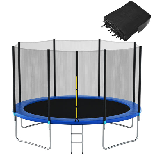 Topbuy 12/14/15/16FT Enclosure Net Trampoline Replacement Safety Net with Zipper & Buckle