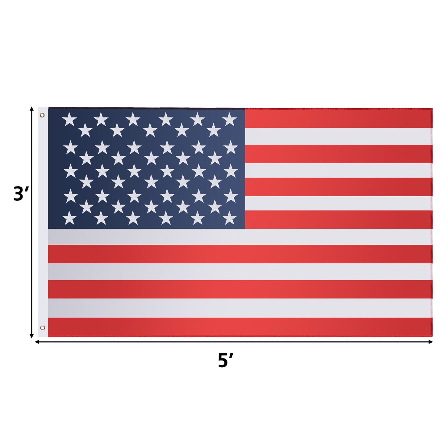 Topbuy 4'x6'/3'x5' American Flag Polyester US Flag Decorations with Double Stitching