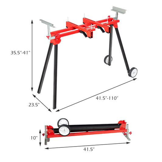 Topbuy Heavy Duty Folding Saw Frame Portable Miter Saw Stand with Wheels