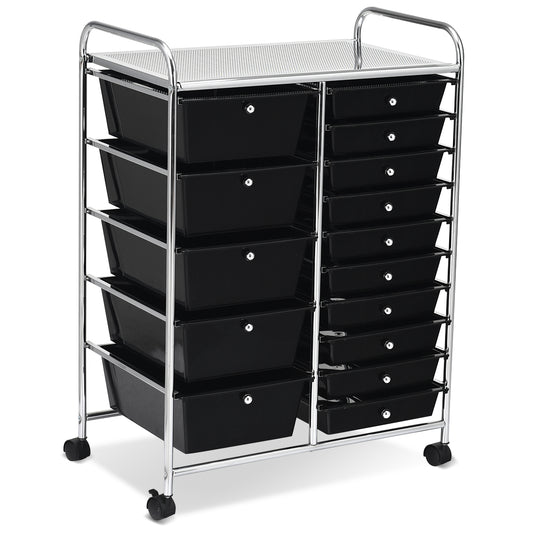 Topbuy Rolling 15-Drawer Organizer Cart,Rolling cart/W Wheels