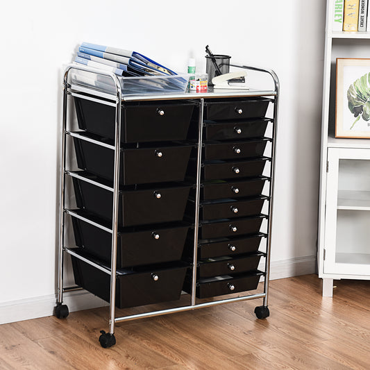 Topbuy Rolling 15-Drawer Organizer Cart,Rolling cart/W Wheels