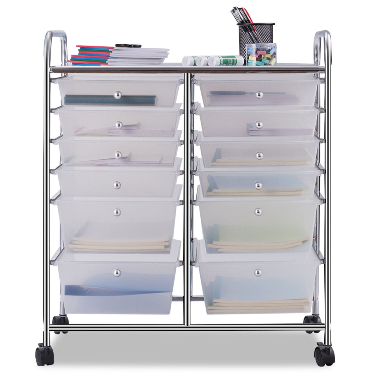 Topbuy 12 Drawer Rolling Storage Cart Organizer