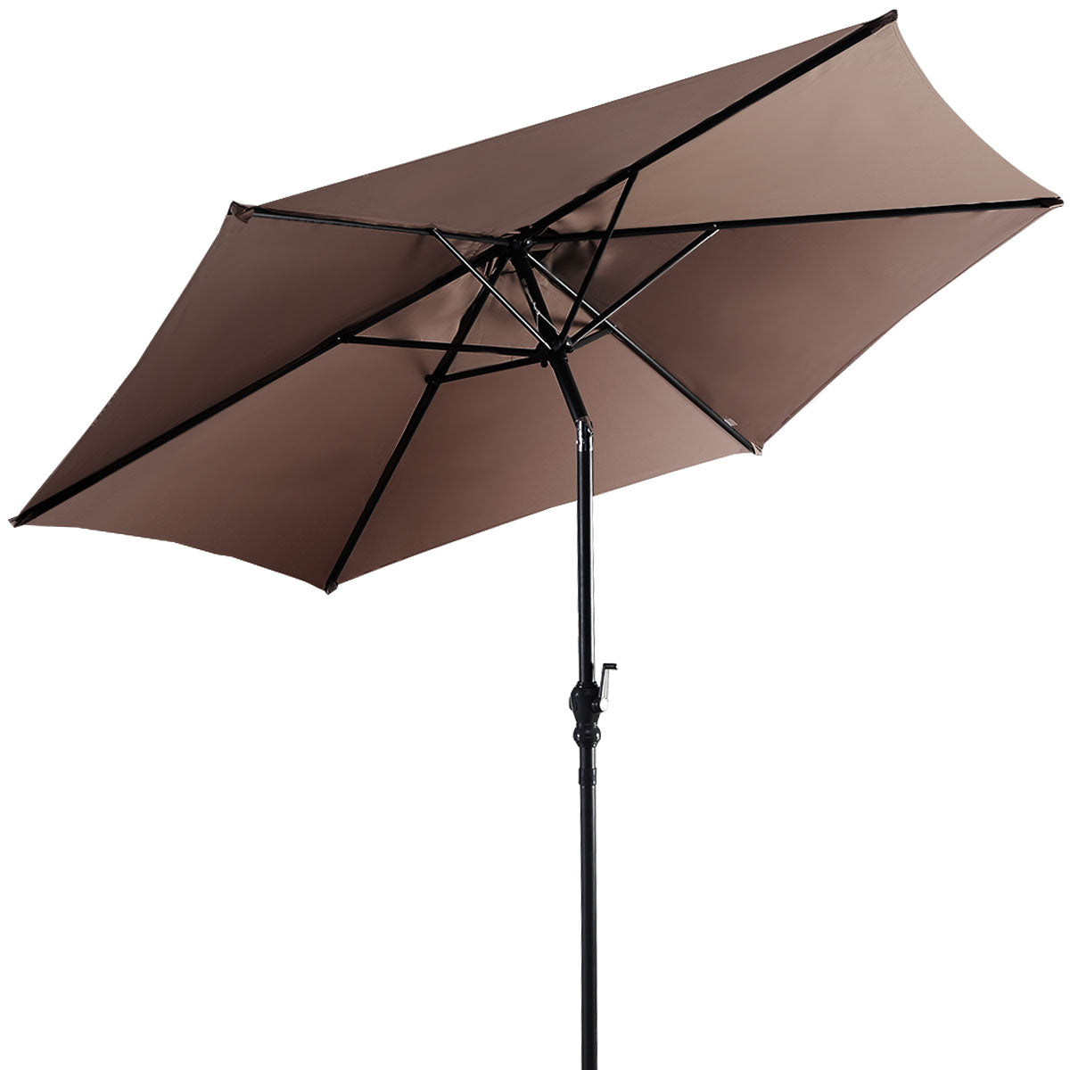 Topbuy Patio 9'Outdoor Steel Market Backyard Garden Patio Table Umbrella Beige/Red/Brown