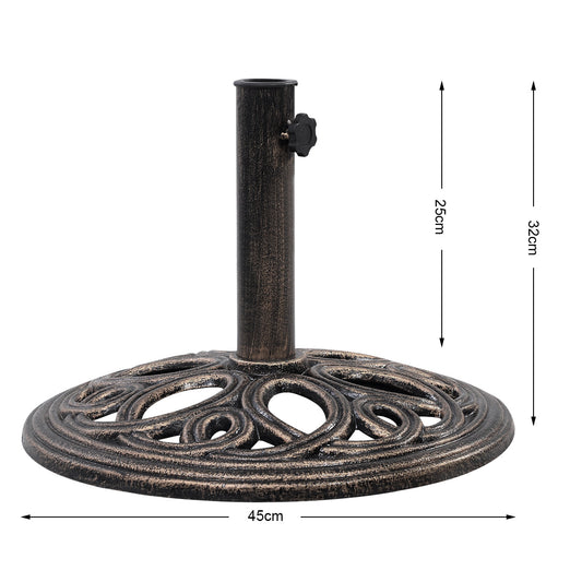 Patiojoy 18'' Round Umbrella Base Stand Cast Iron Heavy Duty 23lbs