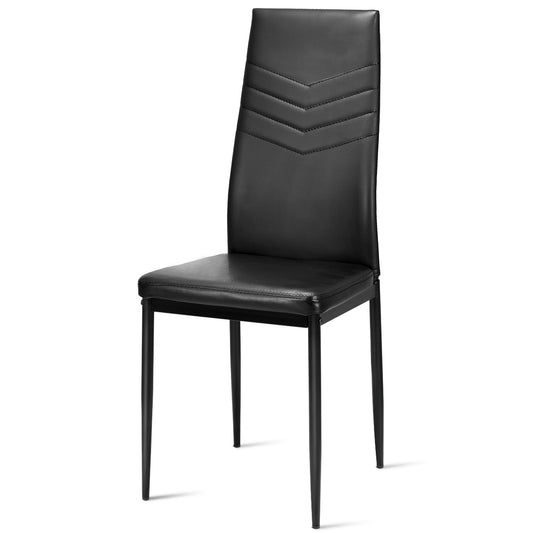 Topbuy Kitchen Set of 4 Dining Chair PVC Leather Metal Base High Back