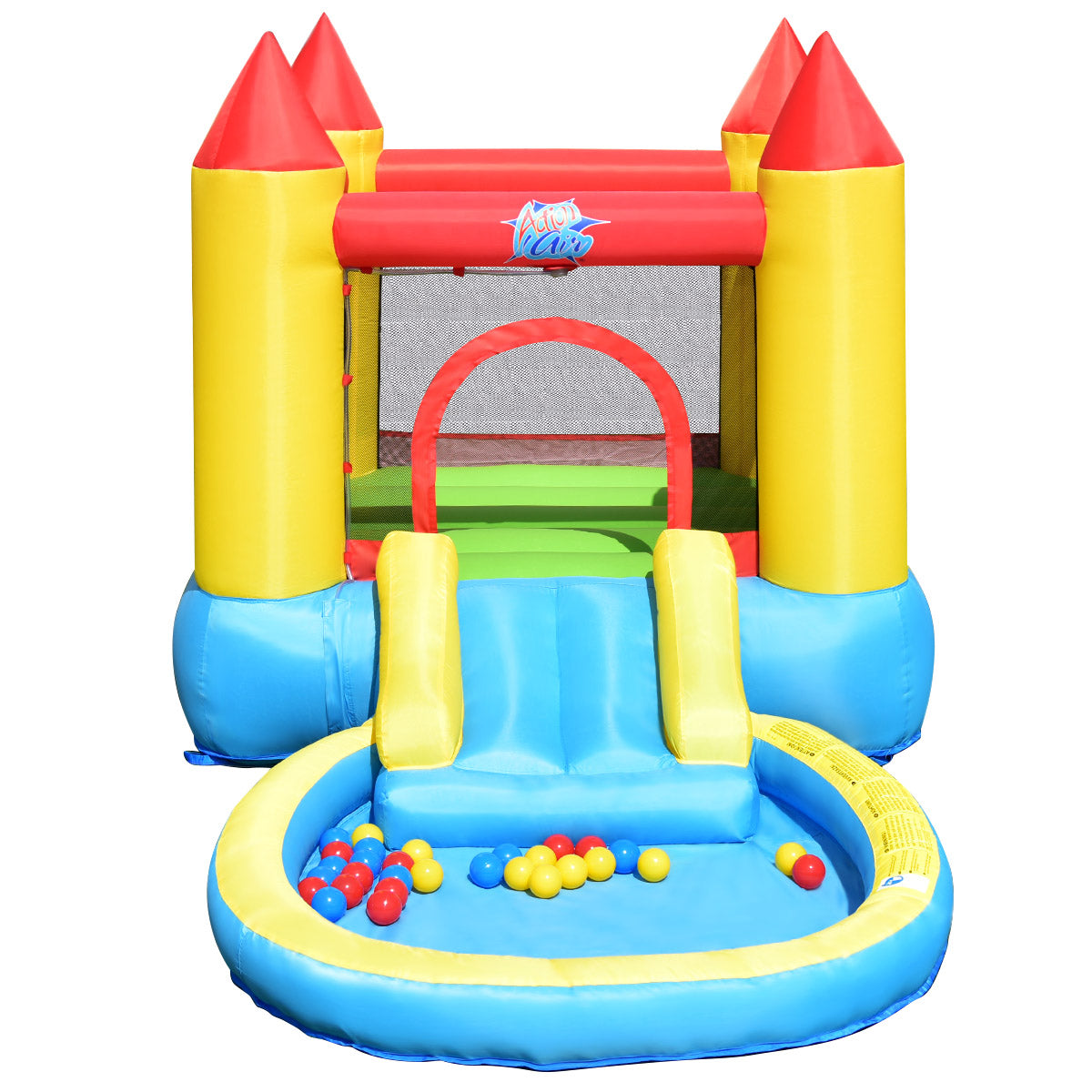 Topbuy Inflatable Bounce House Kids Slide Jumping Castle Pool w/Balls and 580W Blower