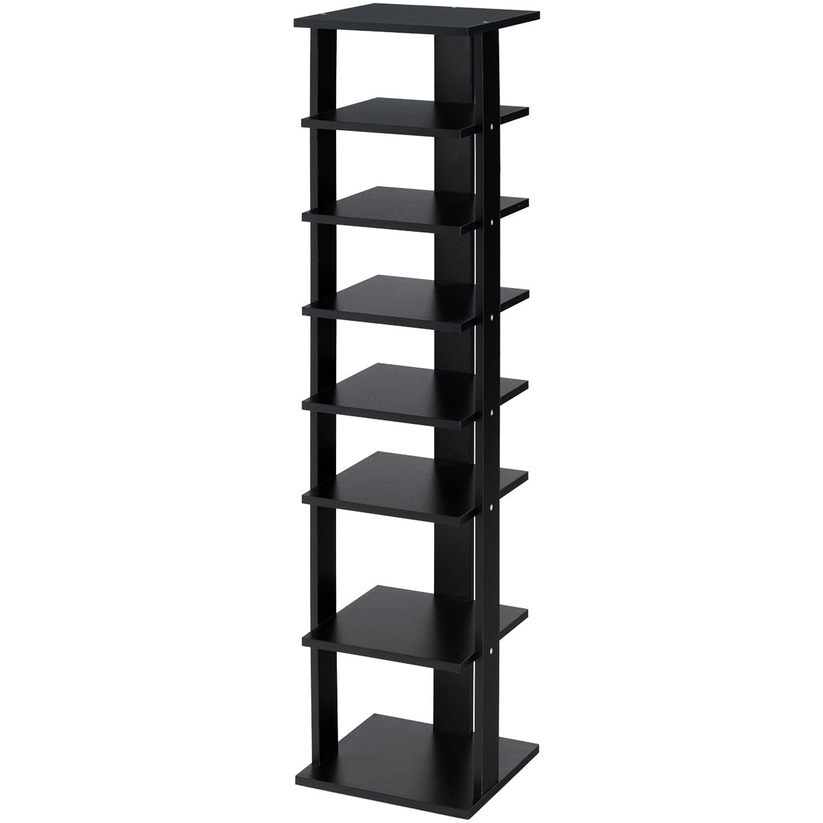 Topbuy 7-Tier Shoe Rack Free Standing Shelving Storage Organizer Compact Design Black