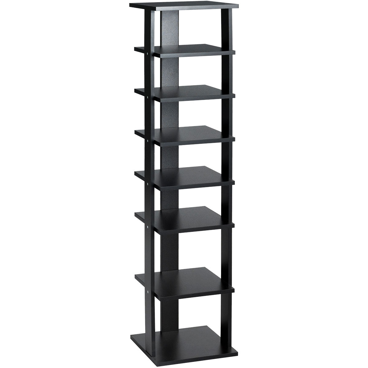 Topbuy 7-Tier Shoe Rack Free Standing Shelving Storage Organizer Compact Design Black