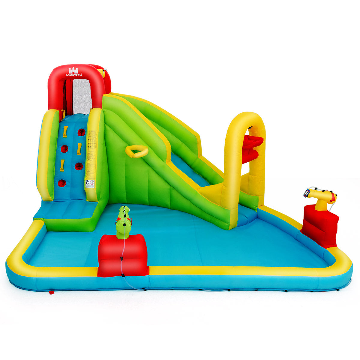 Topbuy Inflatable Splash Water Park Play Bounce House Bounce Slide Climbing Wall Without Blower