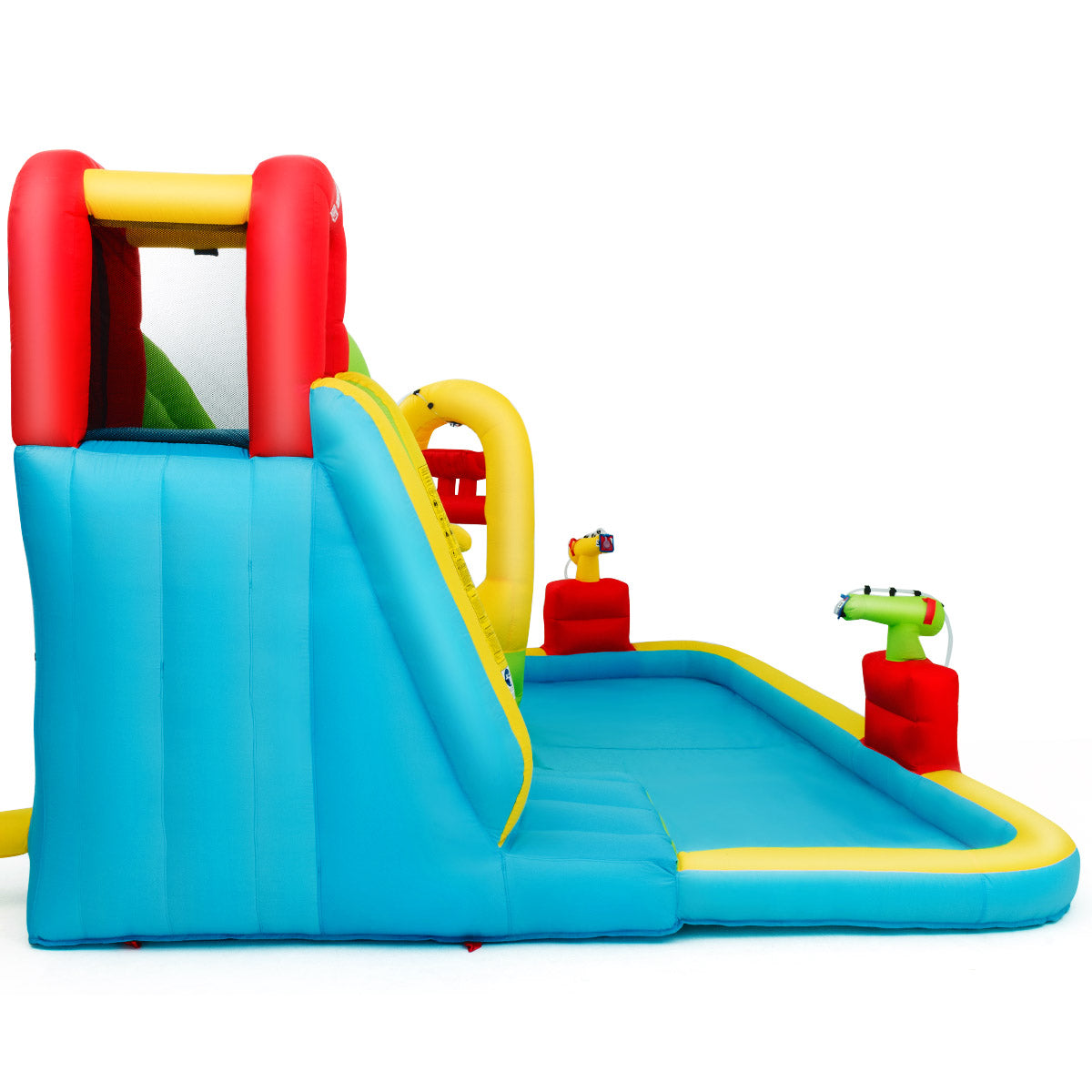 Topbuy Inflatable Splash Water Park Play Bounce House Bounce Slide Climbing Wall Without Blower