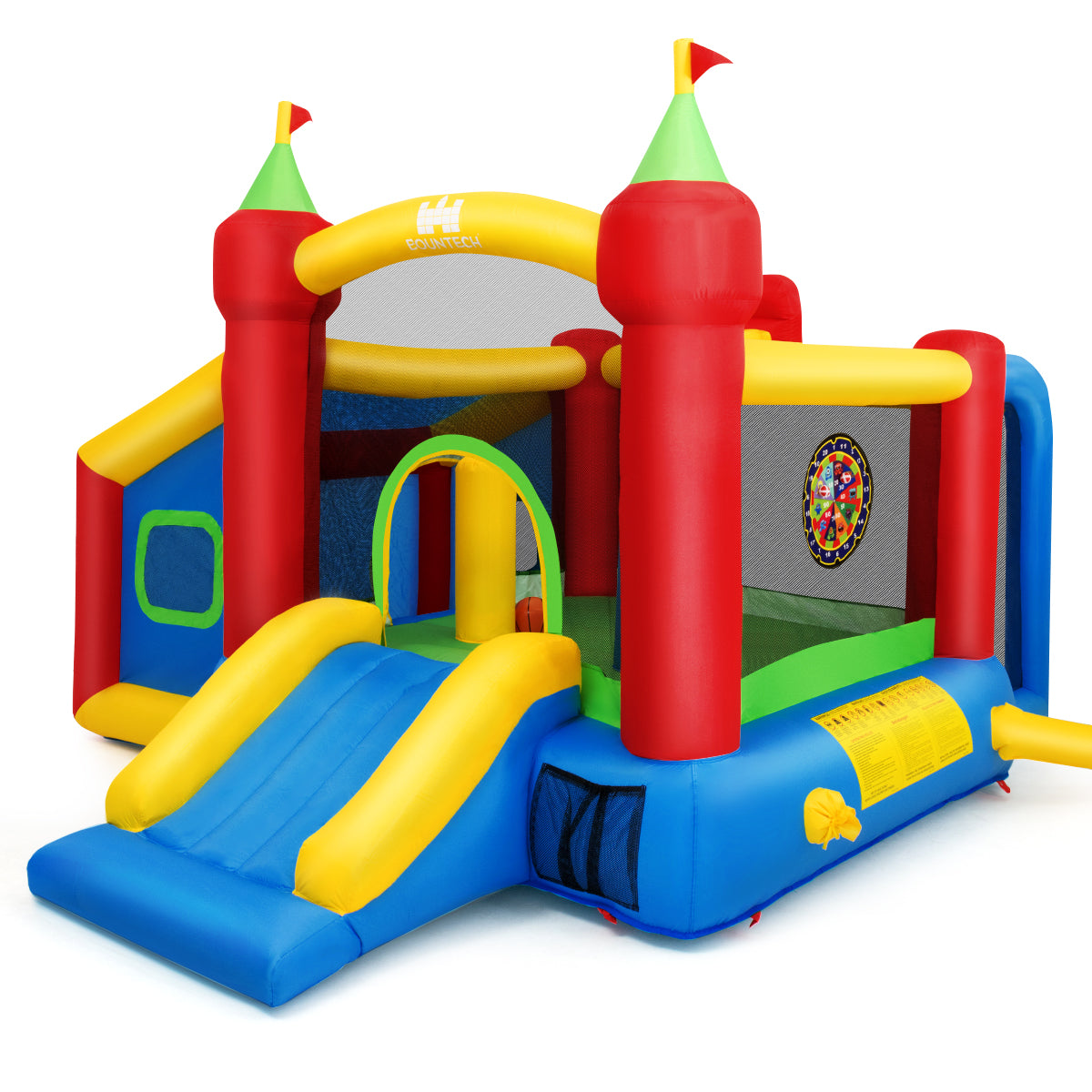 Topbuy Inflatable Castle Bounce House Kids Slide Jumping Playhouse with Ball Pit and Dart Board