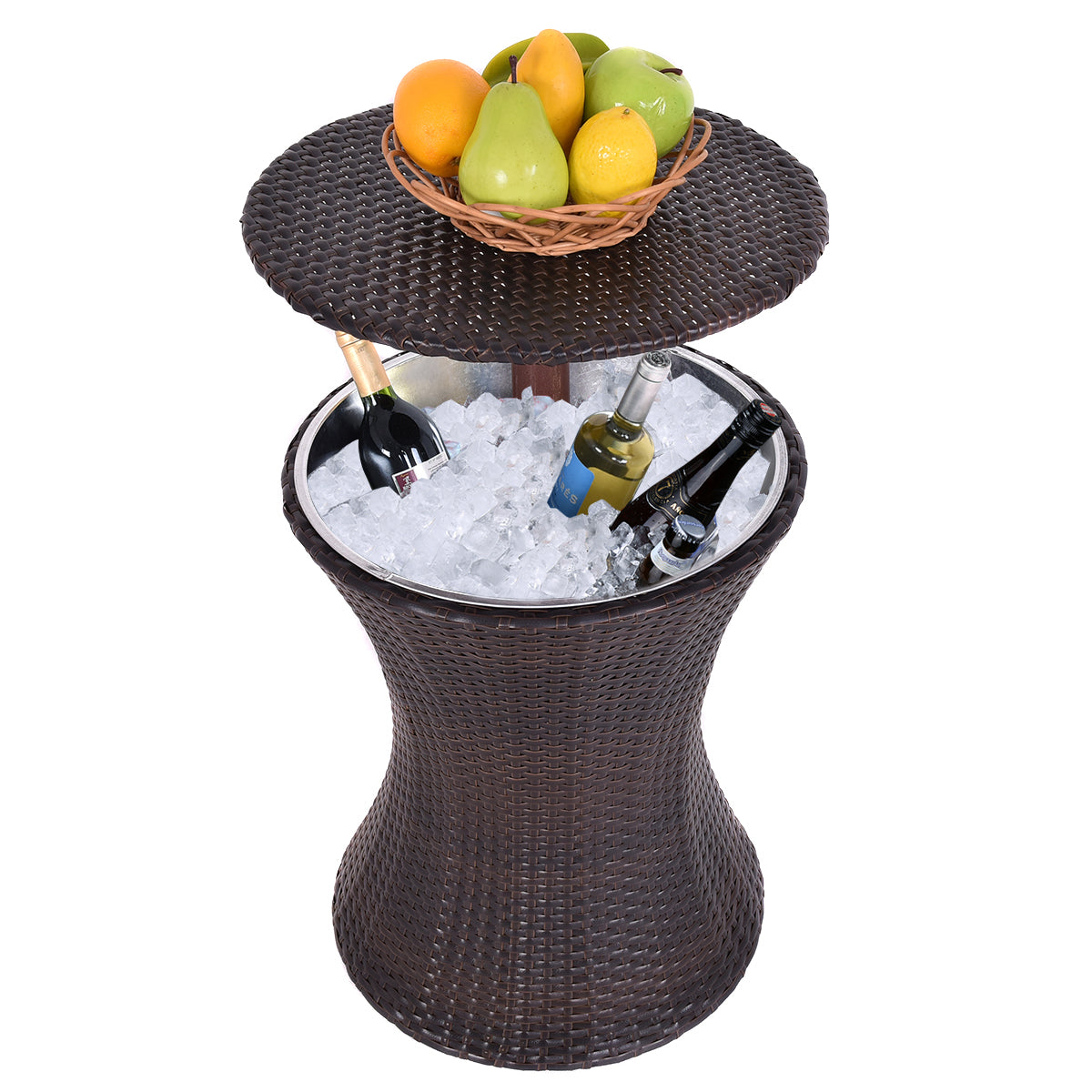 Topbuy Adjustable Outdoor Bar Ice Cooler Table Bucket for Party Deck Pool Patio