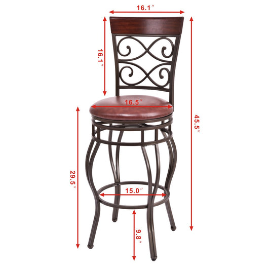 Topbuy 2PCS Bar Stools Dining Kitchen Pub Chair