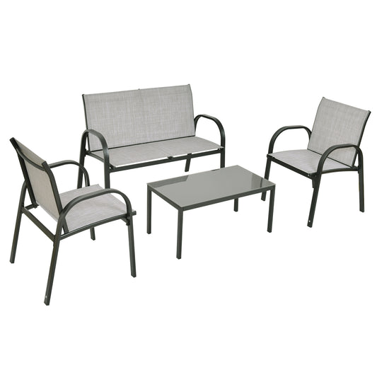 Topbuy 4PCS Chairs Set Coffee Table Patio Garden Modern Furniture Brand New