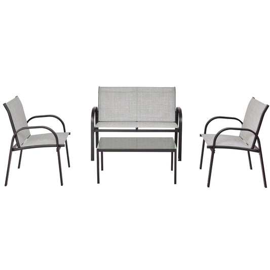 Topbuy 4PCS Chairs Set Coffee Table Patio Garden Modern Furniture Brand New