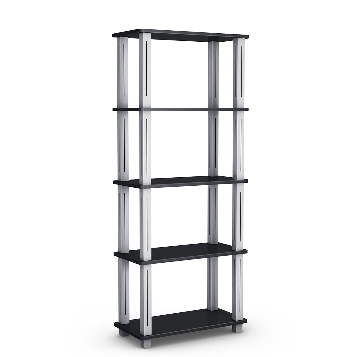 Topbuy 5-Tier Multi-Functional Shelves Storage Display Bookshelf Home Office Walnut/Black