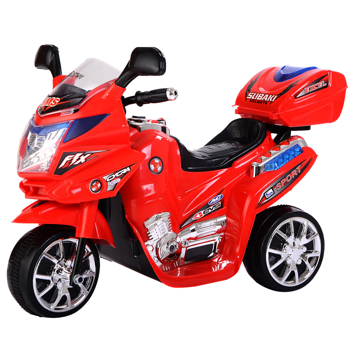 Topbuy 6V Battery Powered Motorcycle Kids Ride On 3 Wheels bicycle Black/Blue/Grey/Pink/Red