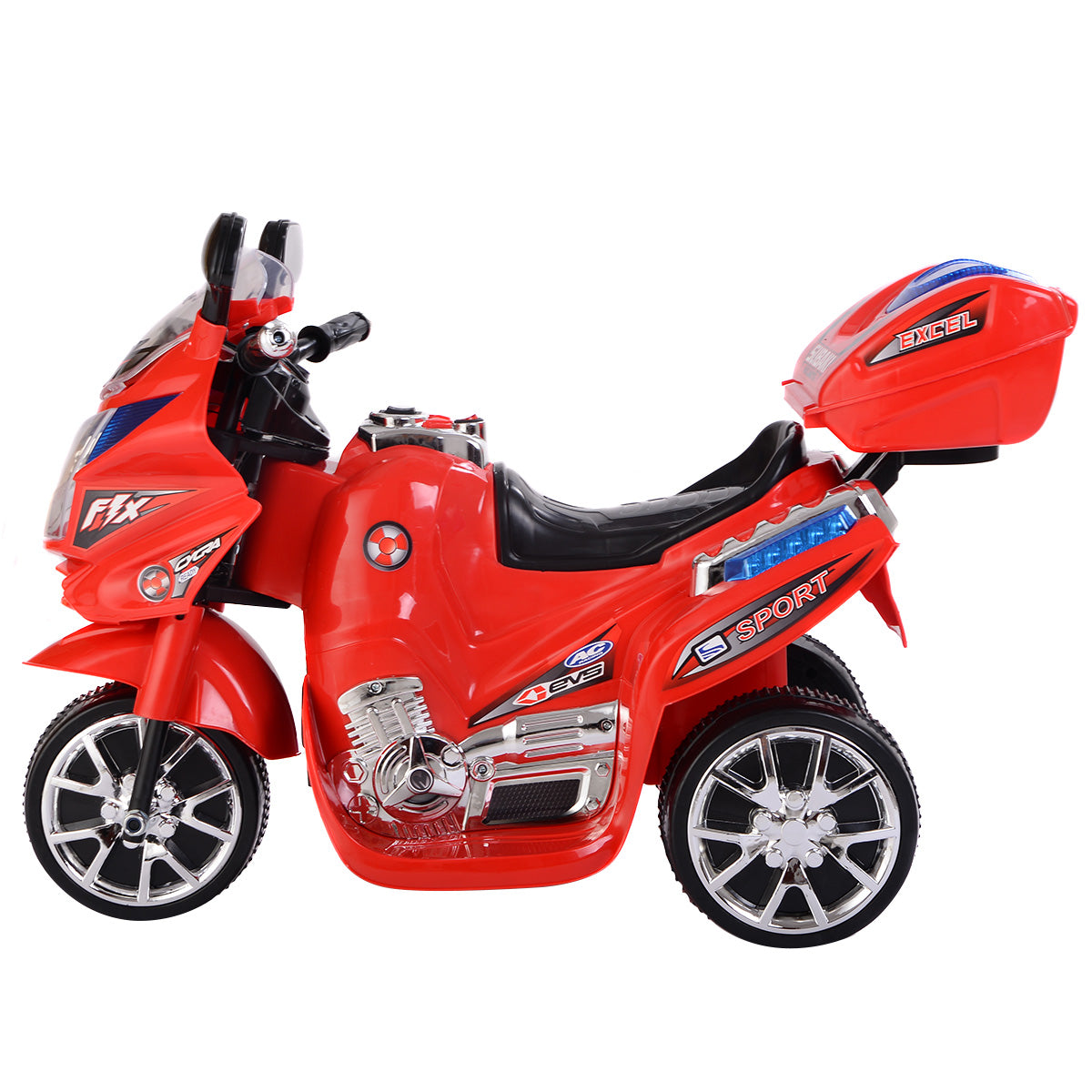 Topbuy 6V Battery Powered Motorcycle Kids Ride On 3 Wheels bicycle Black/Blue/Grey/Pink/Red