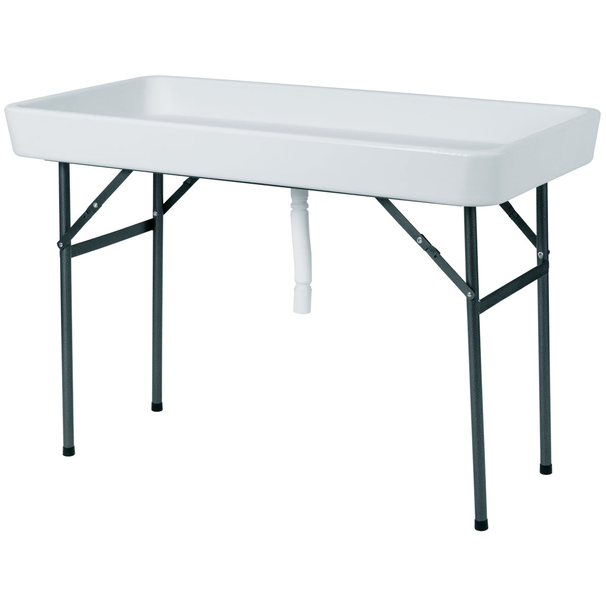 Topbuy 4-legs Ice Folding Table with Matching Plastic Skirt White