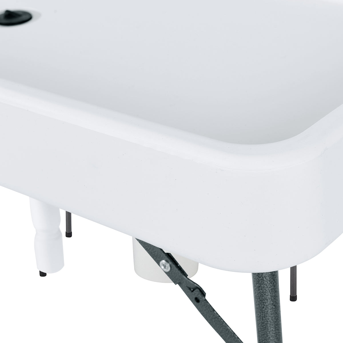 Topbuy 4-legs Ice Folding Table with Matching Plastic Skirt White