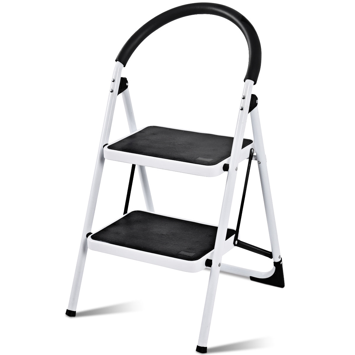 Topbuy 2 Steps  Folding Ladder 330Lbs Heavy Duty Stool Portable Lightweight