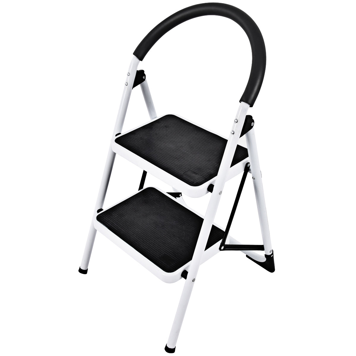 Topbuy 2 Steps  Folding Ladder 330Lbs Heavy Duty Stool Portable Lightweight