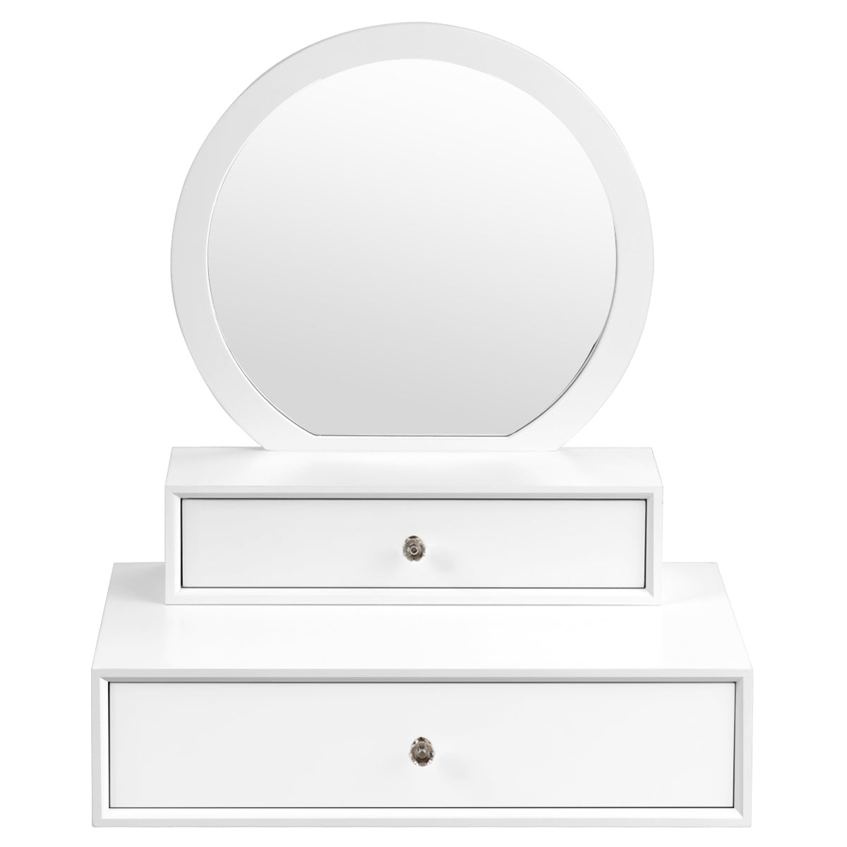 Topbuy Wall Mounted Vanity Mirror Makeup Dressing for Bedroom Space Saving 2/2 Drawers