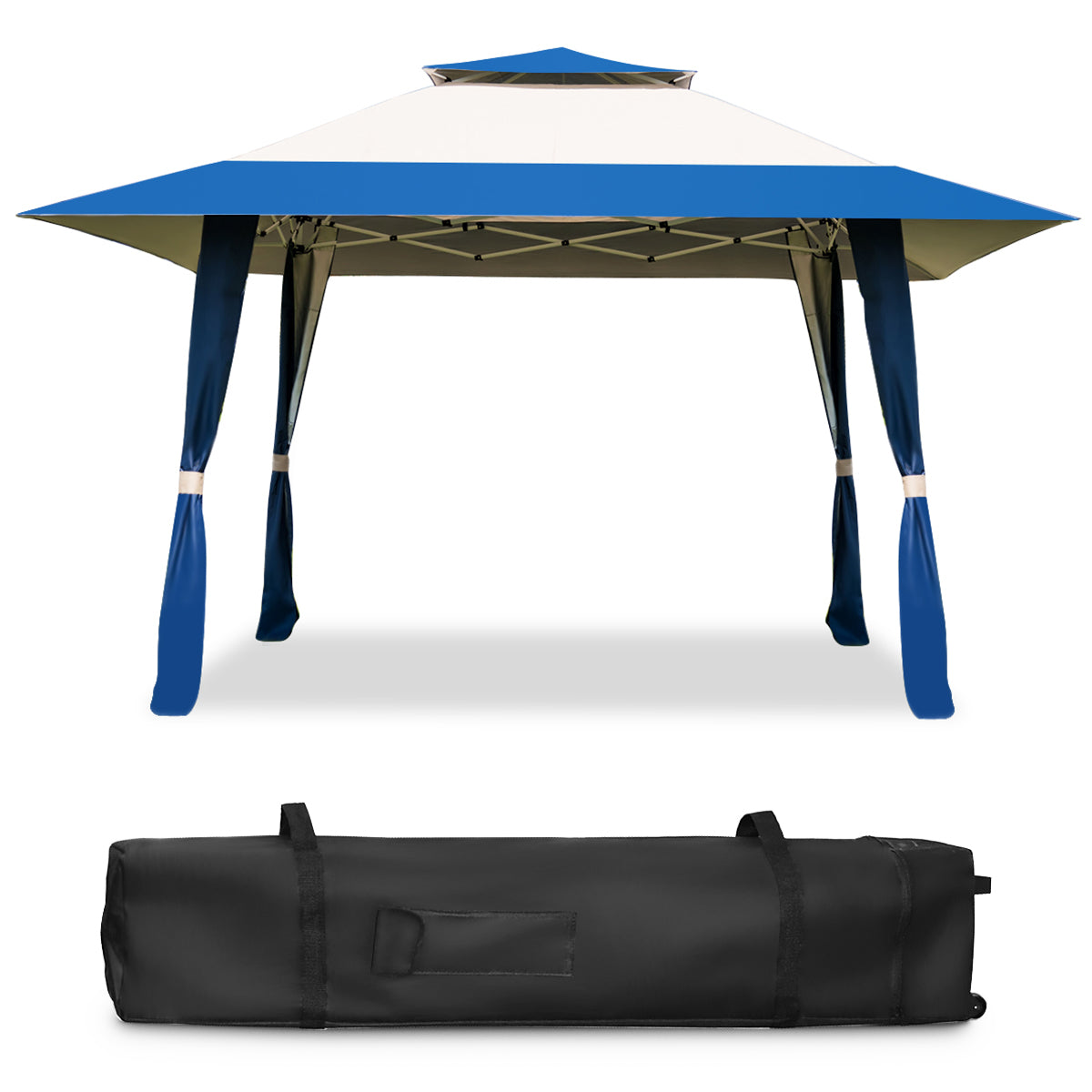 Topbuy 13'x13'Folding Gazebo Canopy Patio Outdoor Tent Beach Party Shade Shelter Blue/Green