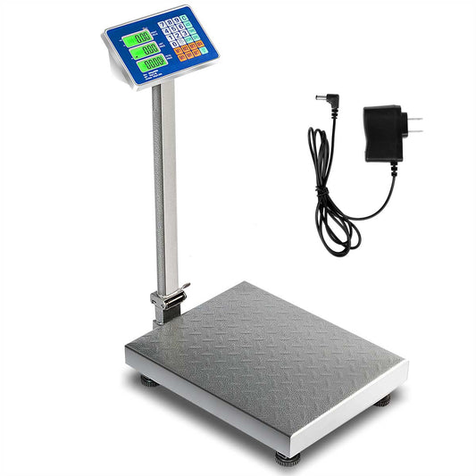 Topbuy 660lbs Weight Platform Computing Digital Floor Scale for Weighing Luggage Silver