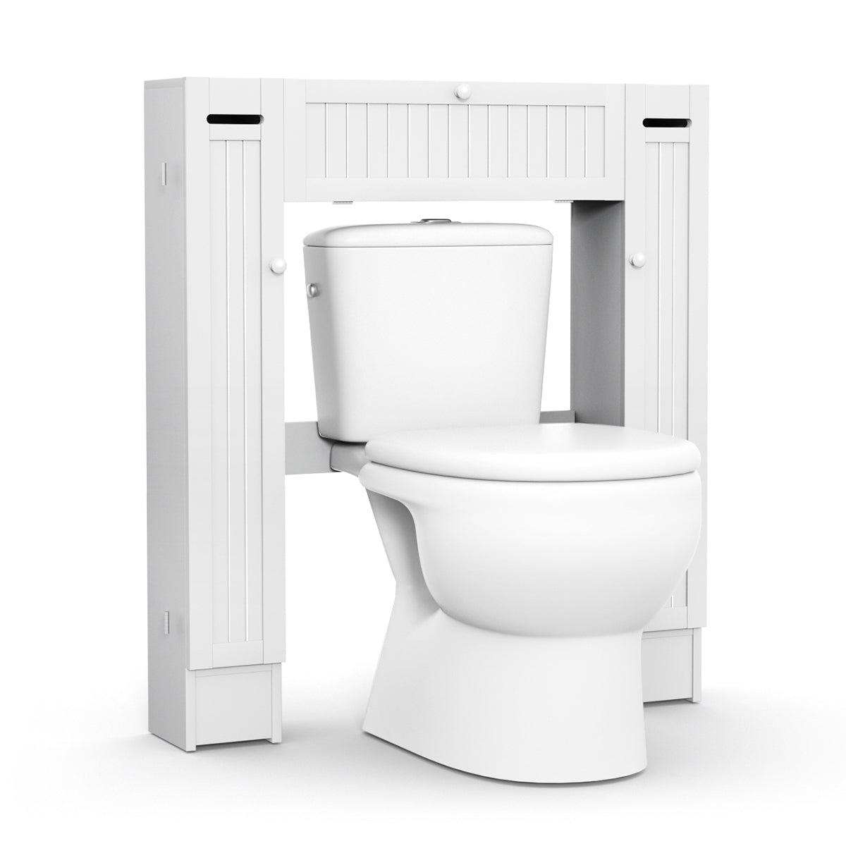 Topbuy Wooden Cabinet Bathroom Spacesaver Over The Toilet Storage Cabinet w/ Drop Door White