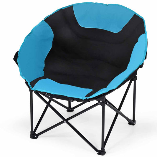 Topbuy Moon Saucer Camping Chair Cup Holder Steel Frame Folding Padded Seat w/Carry Bag