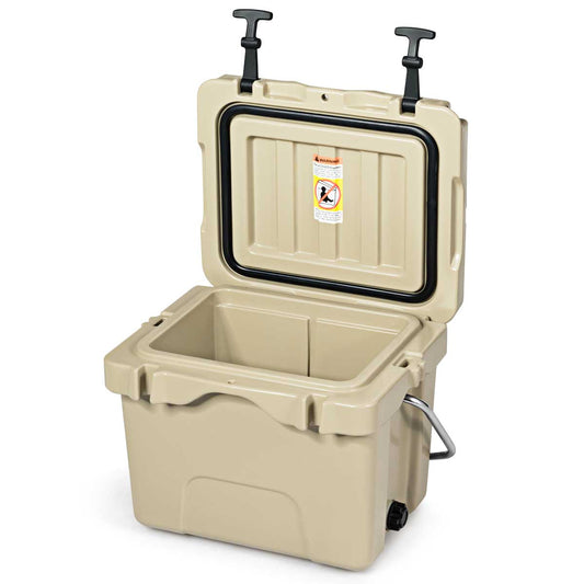 Topbuy 16Quart Ice Chest High Performance Insulated Cooler Portable Design Khaki