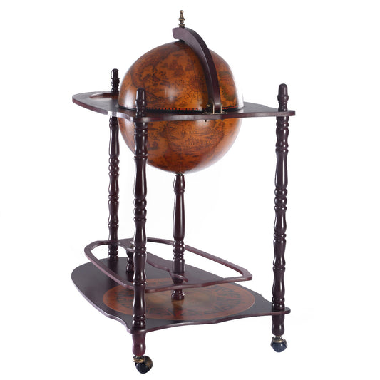 Topbuy Globe Wine Bar Stand 34'' H Global Italian Style Rack Liquor Bottle Shelf