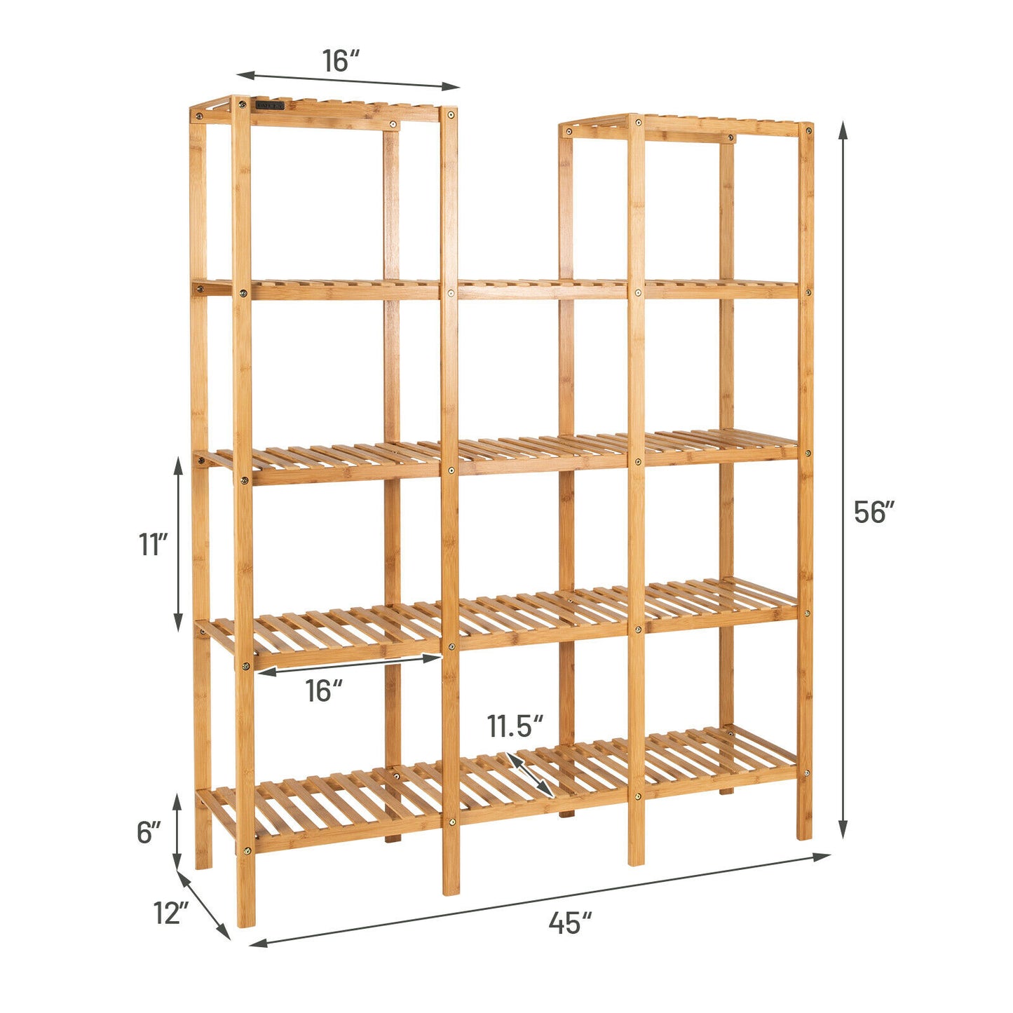 Topbuy Display Shelf Multifunctional Bamboo Flower Plant