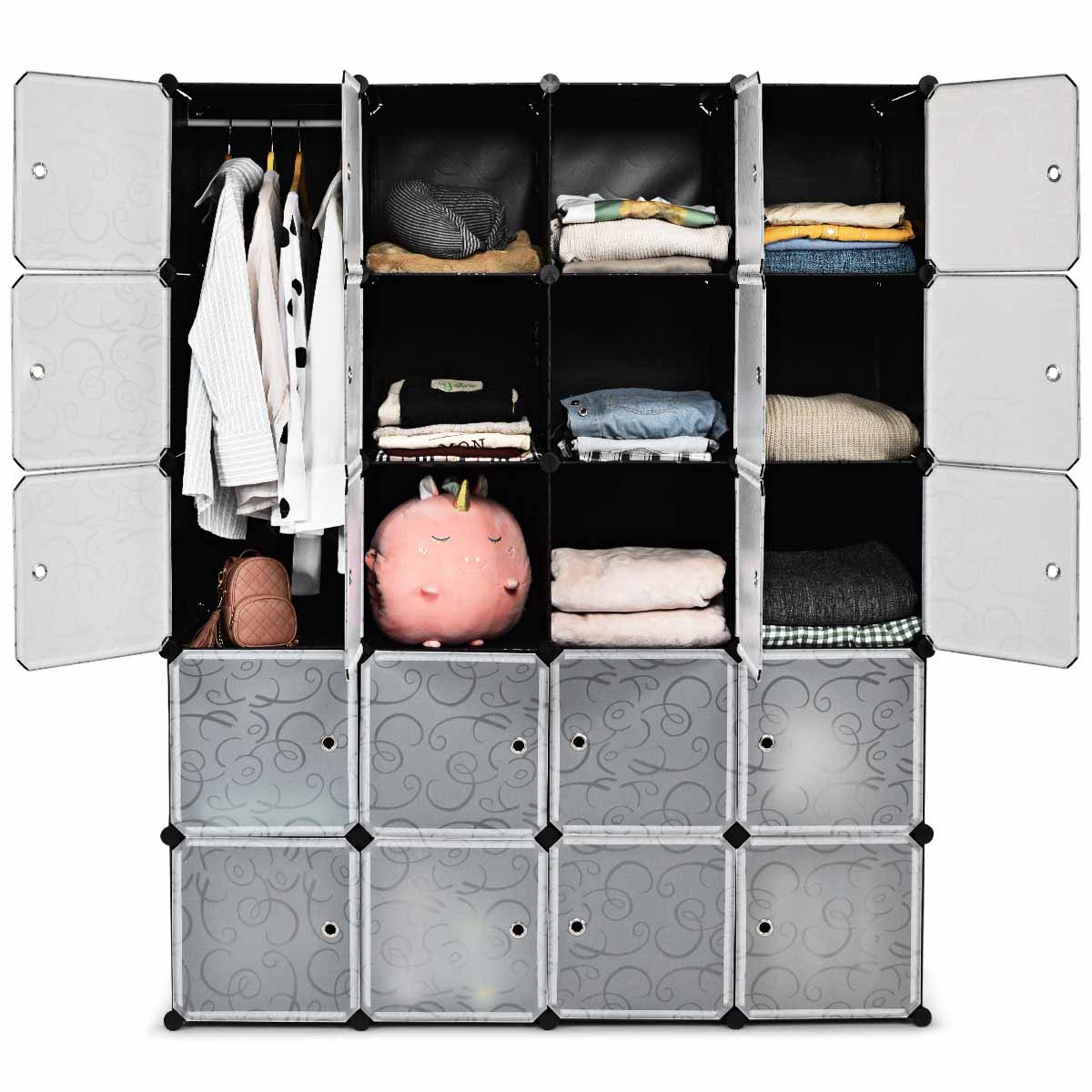 Topbuy 20 Cube Clothes Organizer Storage Cubes Portable Wardrobe Bedroom Storage Cubby