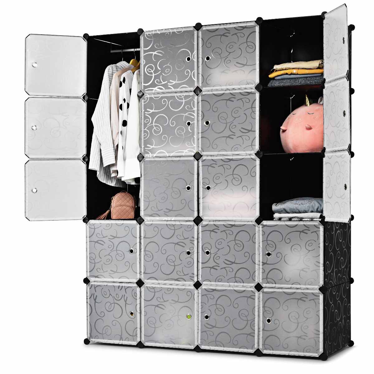 Topbuy 20 Cube Clothes Organizer Storage Cubes Portable Wardrobe Bedroom Storage Cubby