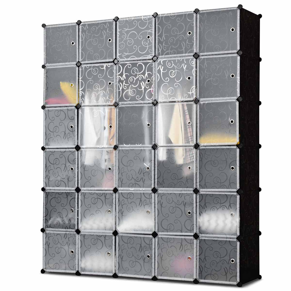 Topbuy 30 Cube Clothes Organizer Storage Cubes Portable Wardrobe Bedroom Storage Cubby