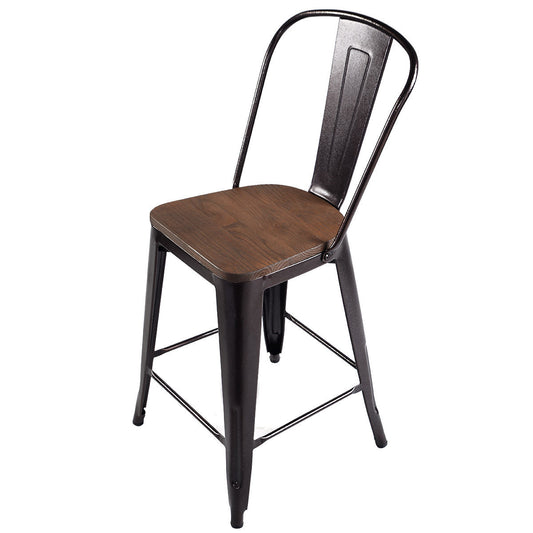 Topbuy Set of 4 Iron Dining Chair Counter Stool Kitchen Dining Bar Seats  Bistro Cafe