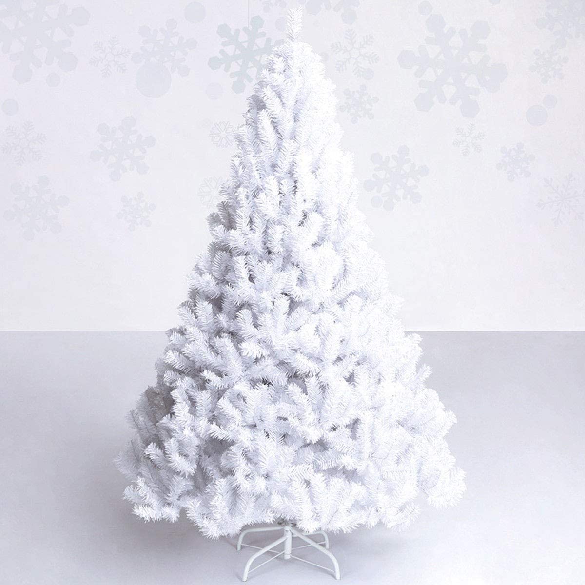 Topbuy 8'Artificial PVC Christmas Tree Winter Decoration w/ Foldable Metal Stand White