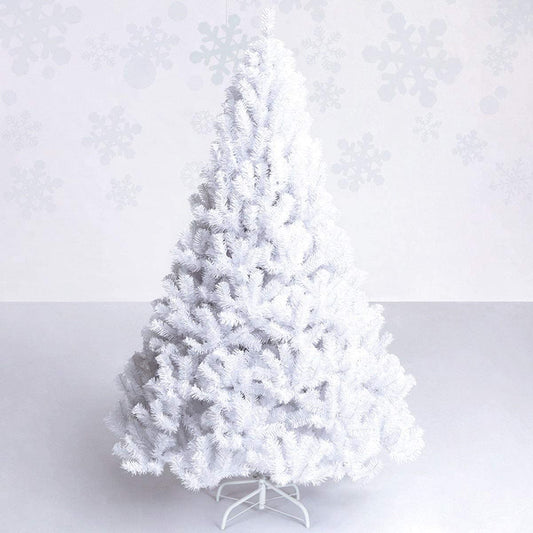 Topbuy 8'Artificial PVC Christmas Tree Winter Decoration w/ Foldable Metal Stand White