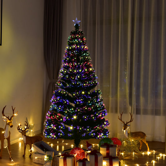 Topbuy 6' Pre-Lit Full-lamp Tree with Poleless Lamp Christmas Tree White/Warm White LED Light