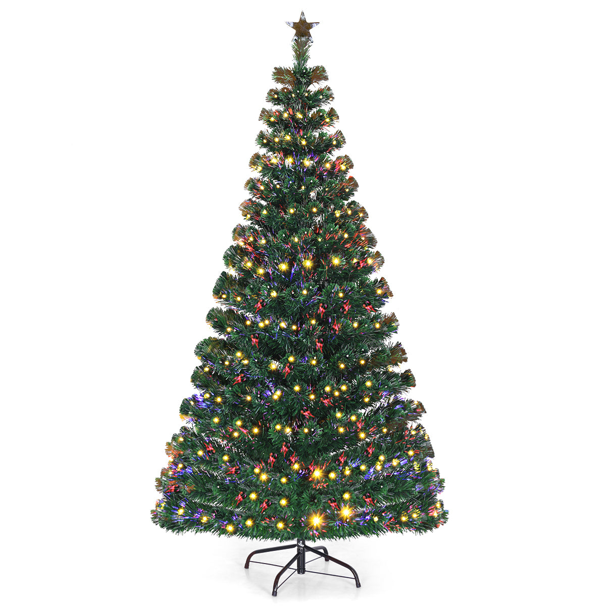 Topbuy 7' Full-lamp Tree Poleless Lamp White Christmas Tree/LED Light